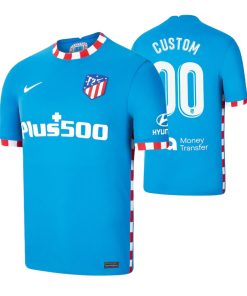 Custom Atletico de Madrid 2021-22 Third Jersey Blue