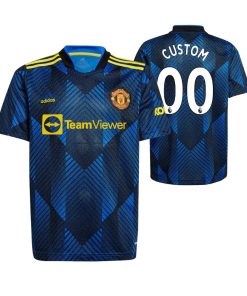 Custom Manchester United 2021-22 Third Jersey Blue