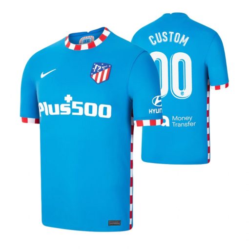 Custom Atletico de Madrid 2021-22 Third Jersey Blue