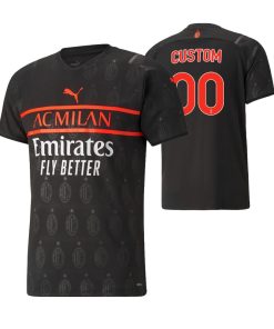 Custom AC Milan 2021-22 Third Stadium Jersey Black