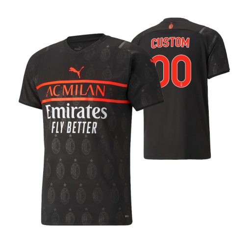 Custom AC Milan 2021-22 Third Stadium Jersey Black