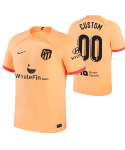 Custom Kids Atletico de Madrid Orange 2022-23 Third Jersey