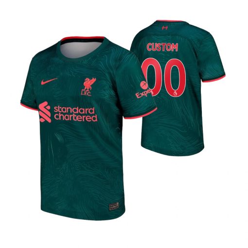 Custom Kids Liverpool Teal 2022-23 Third Jersey