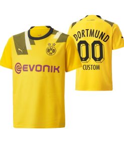 Custom Kids Borussia Dortmund Yellow 2022-23 Third Jersey