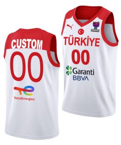 Custom Turkey Fiba Eurobasket 2022 White Jersey Home