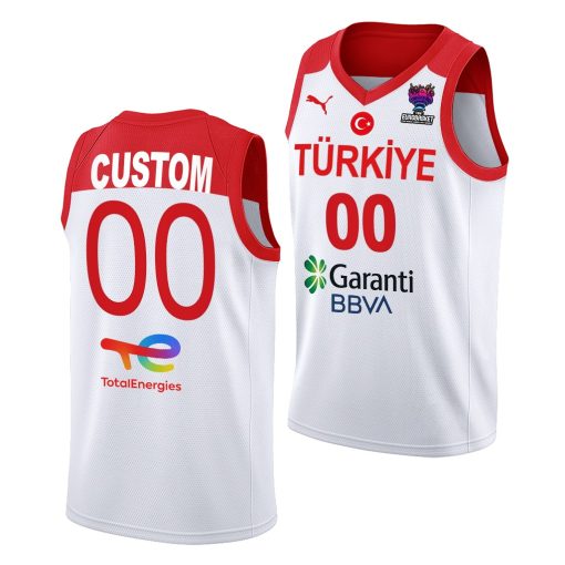 Custom Turkey Fiba Eurobasket 2022 White Jersey Home