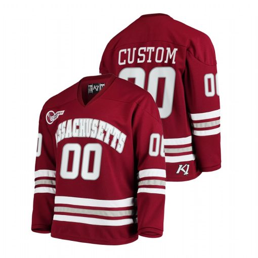 Custom Umass Minutemen Maroon 2021-22 College Hockey Jersey