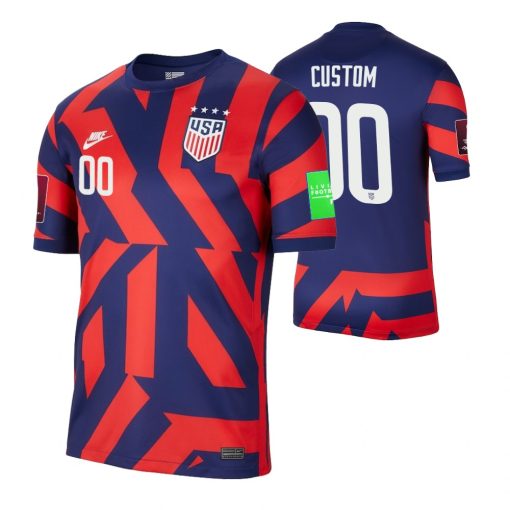 Custom USMNT 2022 Qatar World Cup Red Away Jersey