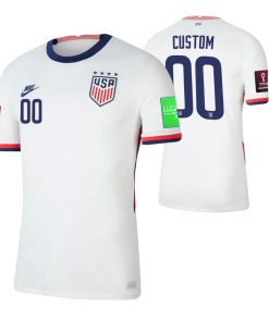 Custom USMNT 2022 Qatar World Cup White Home Jersey