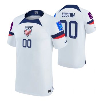 Custom USMNT National Team 2022 World Cup White Home Jersey