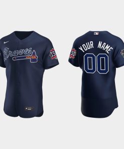 Custom Atlanta Braves Flex Base Alternate 2021 All-star Jersey Navy