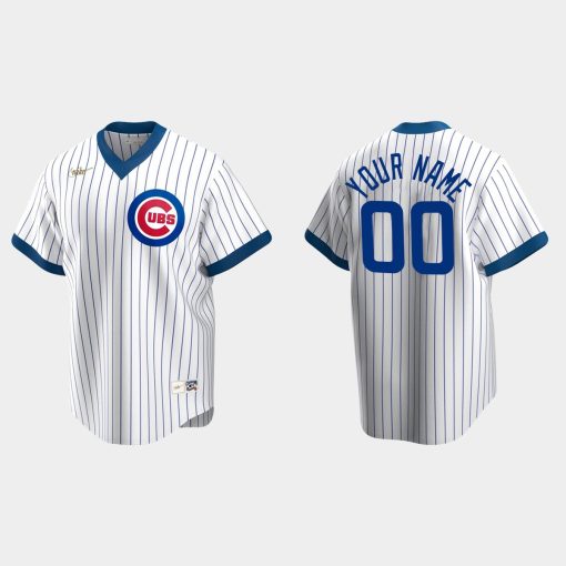 Custom Chicago Cubs Cooperstown Collection Home Jersey White