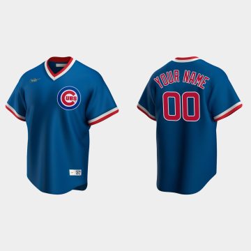 Custom Chicago Cubs Cooperstown Collection Road Jersey Royal