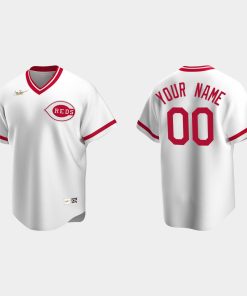 Custom Cincinnati Reds Cooperstown Collection Home Jersey White