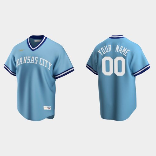 Custom Kansas City Royals Cooperstown Collection Road Jersey Light Blue ...