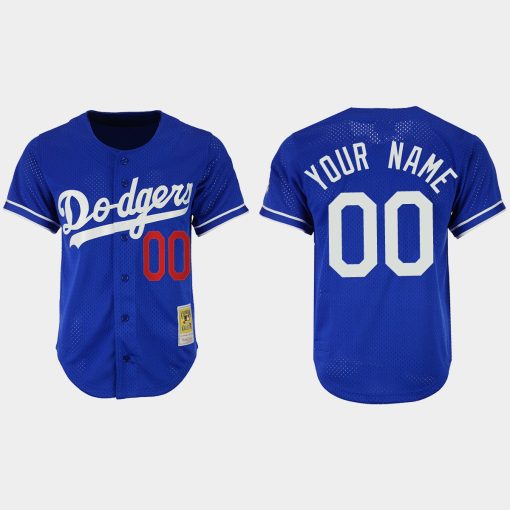 Custom Los Angeles Dodgers Mesh Batting Practice Cooperstown Collection Jersey Royal