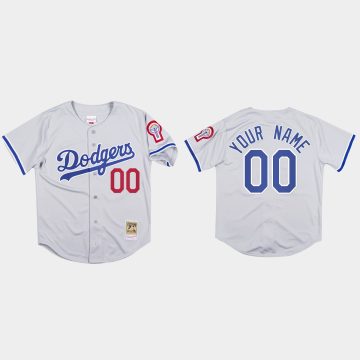 Custom Los Angeles Dodgers Mitchell Ness 1981 Flex Base Jersey Gray