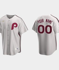 Custom Philadelphia Phillies Cooperstown Collection Home Jersey White
