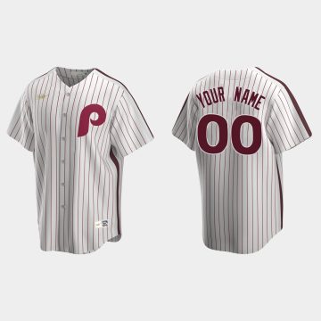 Custom Philadelphia Phillies Cooperstown Collection Home Jersey White
