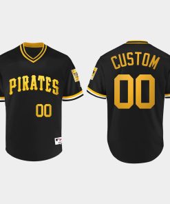 Custom Pittsburgh Pirates Vintage Bp Jersey Black