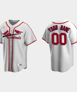 Custom St Louis Cardinals Cooperstown Collection Home Jersey White