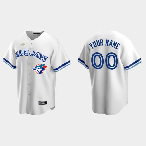 Custom Toronto Blue Jays Cooperstown Collection Home Jersey White