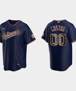 Custom Washington Nationals 2021 Memorial Day Jersey Navy