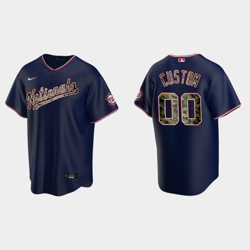 Custom Washington Nationals 2021 Memorial Day Jersey Navy