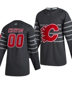 Custom 2020 NHL All Star Game Calgary Flames Gray Jersey