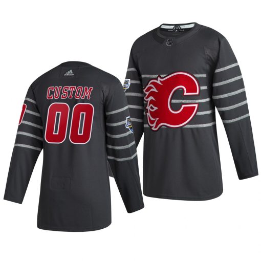 Custom 2020 NHL All Star Game Calgary Flames Gray Jersey