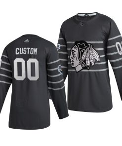 Custom 2020 NHL All Star Game Chicago Blackhawks Gray Jersey