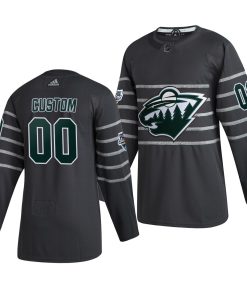 Custom 2020 NHL All Star Game Minnesota Wild Gray Jersey
