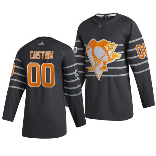 Custom 2020 NHL All Star Game Pittsburgh Penguins Gray Jersey