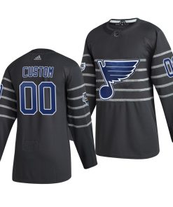Custom 2020 NHL All Star Game St Louis Blues Gray Jersey