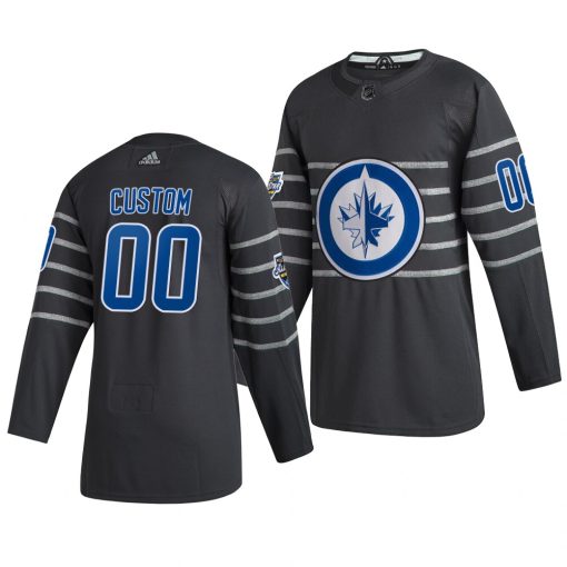 Custom 2020 All Star Game Winnipeg Jets Gray Jersey