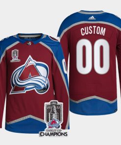 Custom 2022 Stanley Cup Champions Colorado Avalanche Burgundy Jersey Pro