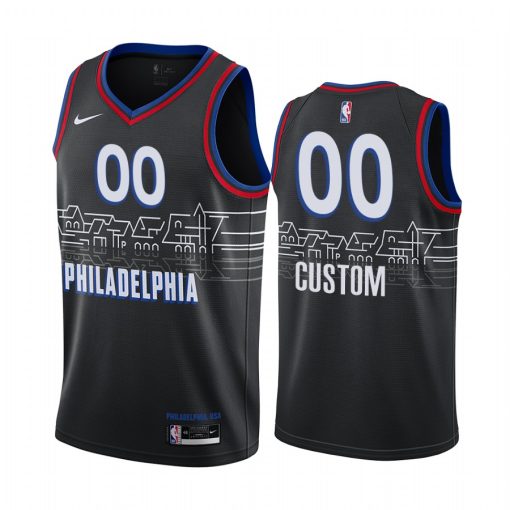 Custom 76ers Swingman Black 2020-21 City Edition Jersey