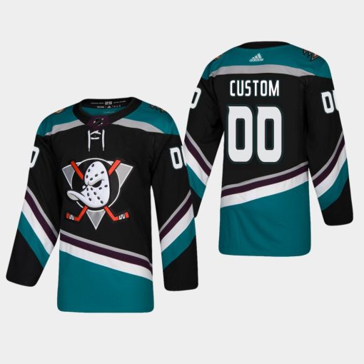 Custom Anaheim Ducks 2018-19 Black 25th Anniversary Alternate Jersey