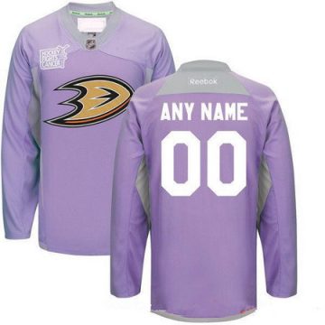 Custom Anaheim Ducks Purple Pink Hockey Fights Cancer Practice Jersey