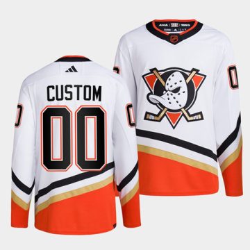 Custom Anaheim Ducks White 2022-23 Reverse Retro Stitched Jersey