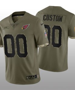 Custom Arizona Cardinals Active Player 2022 Olive Salute To Service Limited Stitched Jersey