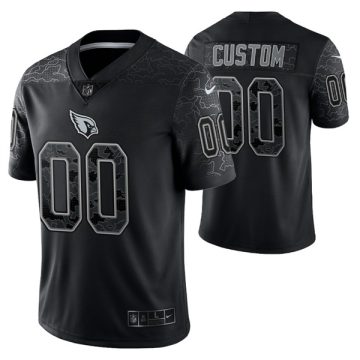 Custom Arizona Cardinals Active Player Black Reflective Limited Stitched Football Jersey
