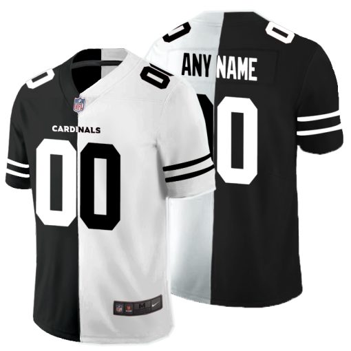 Custom Arizona Cardinals Black And White Split Vapor Untouchable Limited Jersey