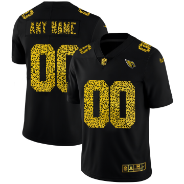 Custom Arizona Cardinals Leopard Print Fashion Vapor Limited NFL Jersey Black