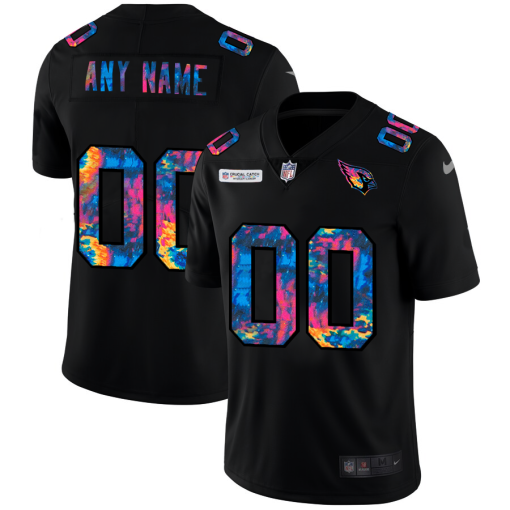 Custom Arizona Cardinals Multi-Color Black 2020 NFL Crucial Catch Vapor Untouchable Limited Jersey