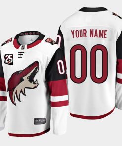 Custom Arizona Coyotes 2020-21 25th Anniversary Away White Jersey