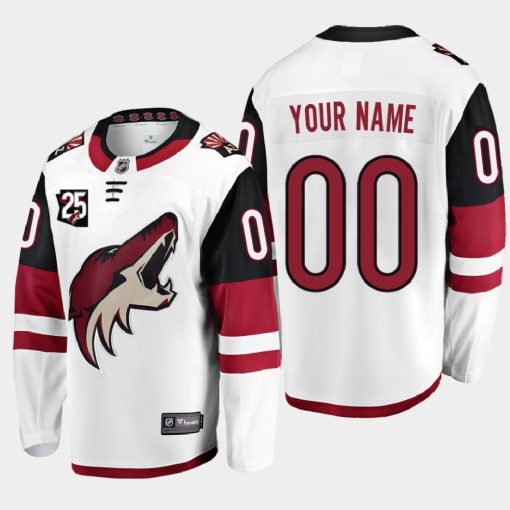 Custom Arizona Coyotes 2020-21 25th Anniversary Away White Jersey