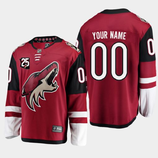 Custom Arizona Coyotes 2020-21 25th Anniversary Home Red Jersey