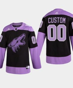 Custom Arizona Coyotes 2021 Hockey Fights Cancer Night Purple Jersey