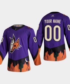 Custom Arizona Coyotes 2021 Season Reverse Retro Special Edition Purple Jersey